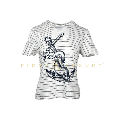 Mariniere Cotton T-Shirt - White/Blue (S)