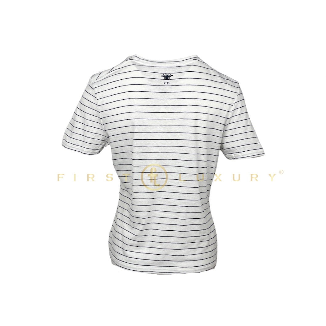 Mariniere Cotton T-Shirt - White/Blue (S)