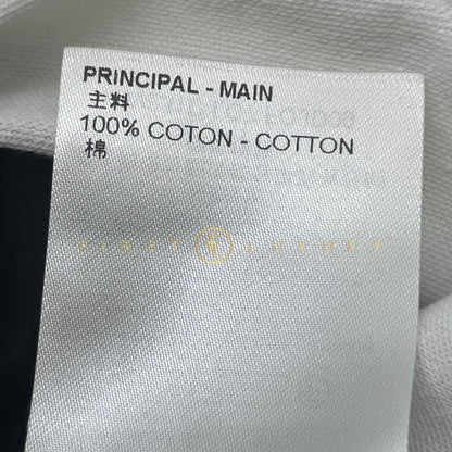 Striped Monogram Pocket T-Shirt Dress - White/Black (S)