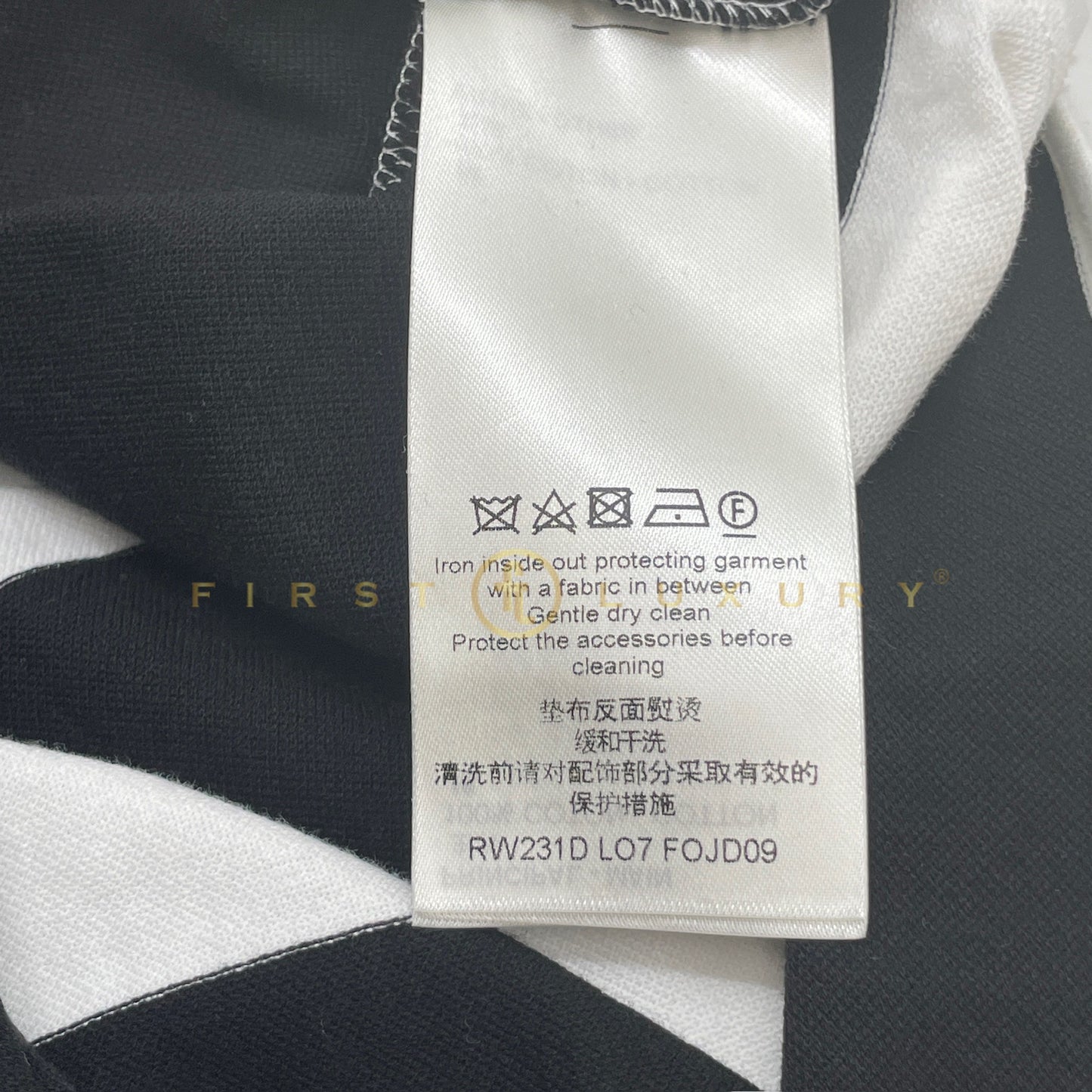 Striped Monogram Pocket T-Shirt Dress - White/Black (S)