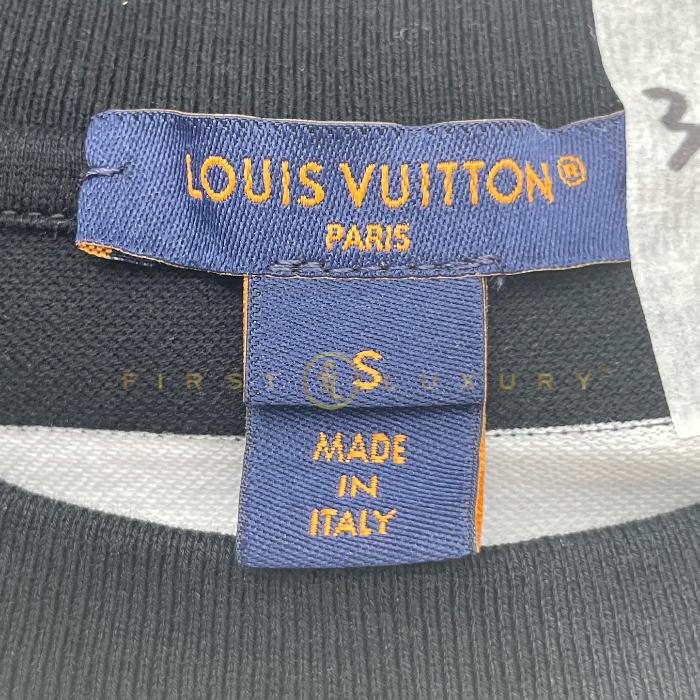 Striped Monogram Pocket T-Shirt Dress - White/Black (S)