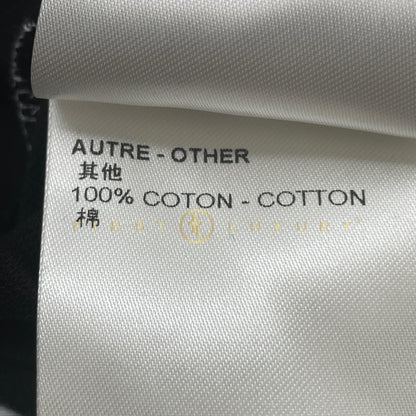 Striped Monogram Pocket T-Shirt Dress - White/Black (S)