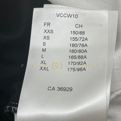 Striped Monogram Pocket T-Shirt Dress - White/Black (S)