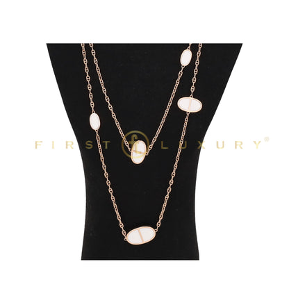 Ceramic Rose Gold Chaine d’Ancre Sautoir Necklace