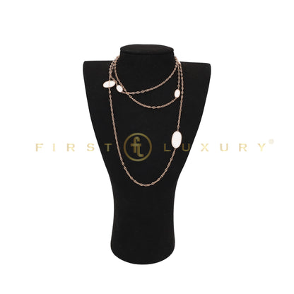 Ceramic Rose Gold Chaine d’Ancre Sautoir Necklace