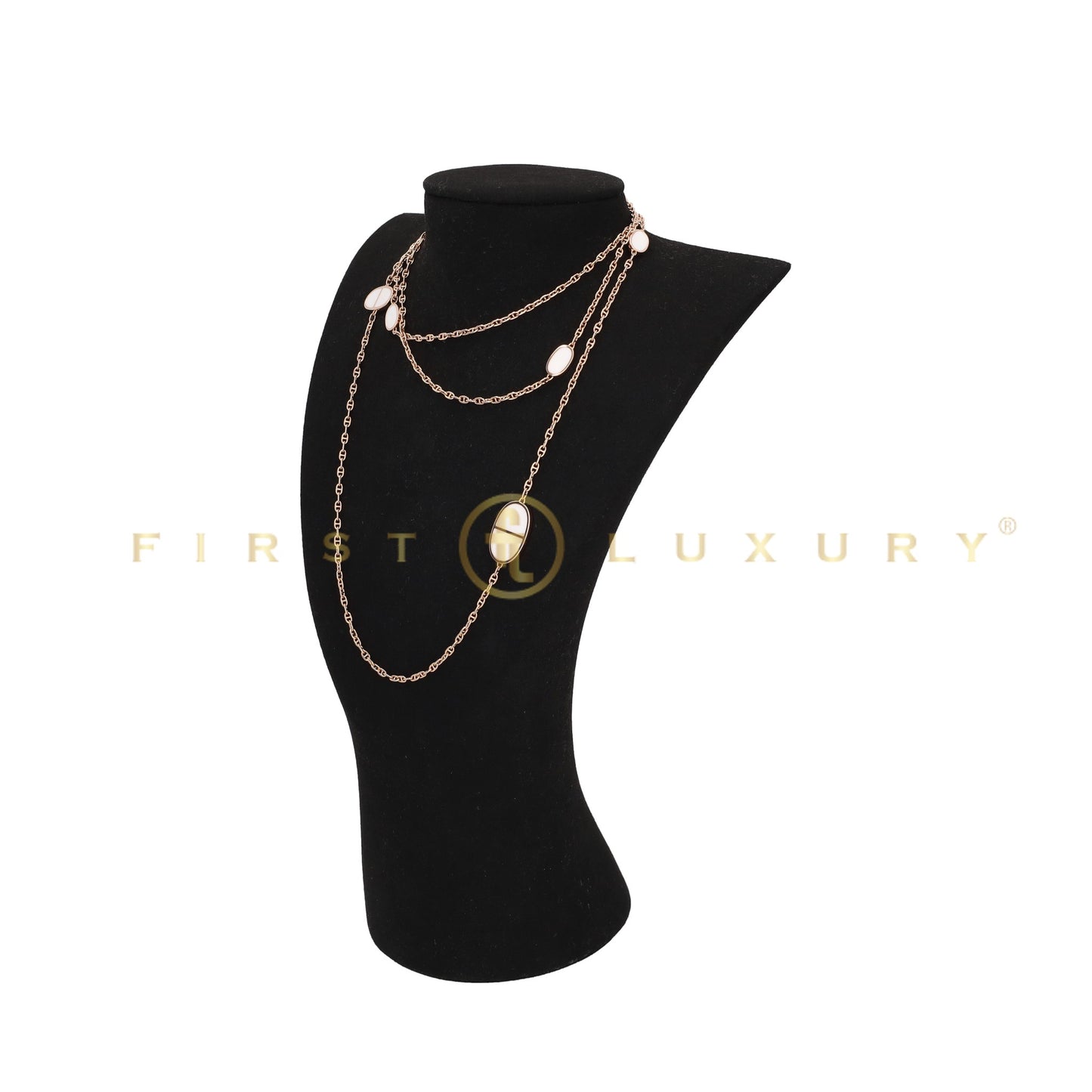 Ceramic Rose Gold Chaine d’Ancre Sautoir Necklace