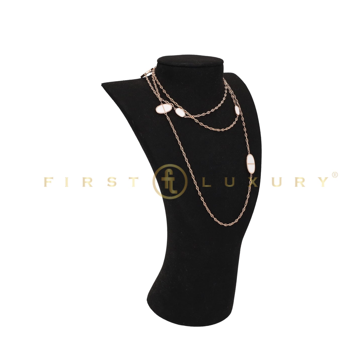 Ceramic Rose Gold Chaine d’Ancre Sautoir Necklace