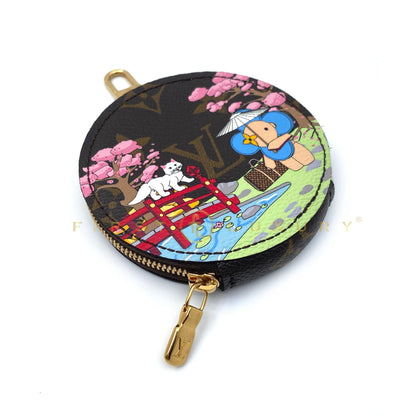 Limited Edition Monogram Japanese Garden Round Coin Purse - Brown / GHW