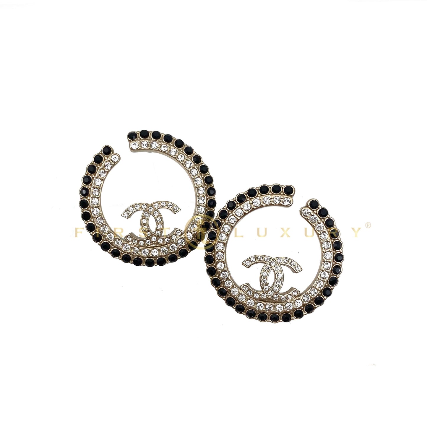 Crystal Logo Studs Earrings