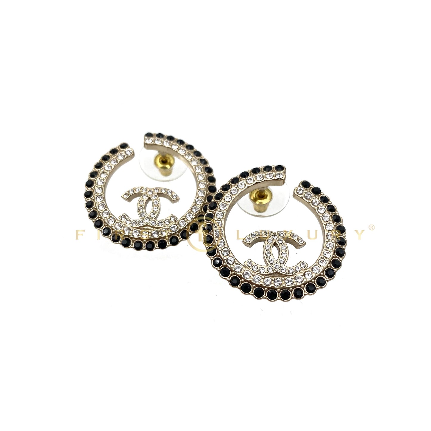 Crystal Logo Studs Earrings