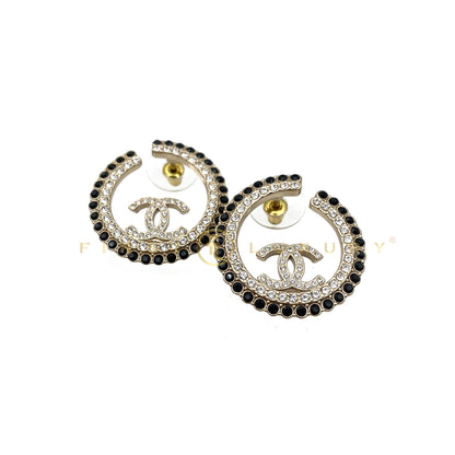 Crystal Logo Studs Earrings