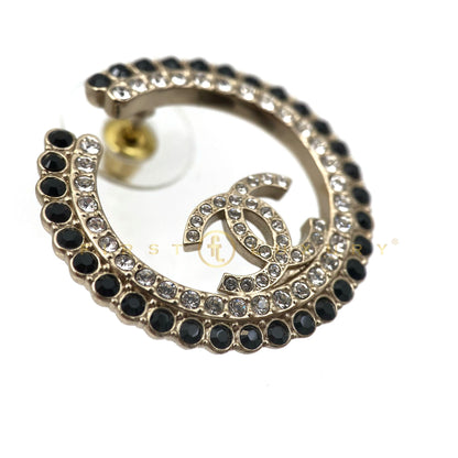 Crystal Logo Studs Earrings